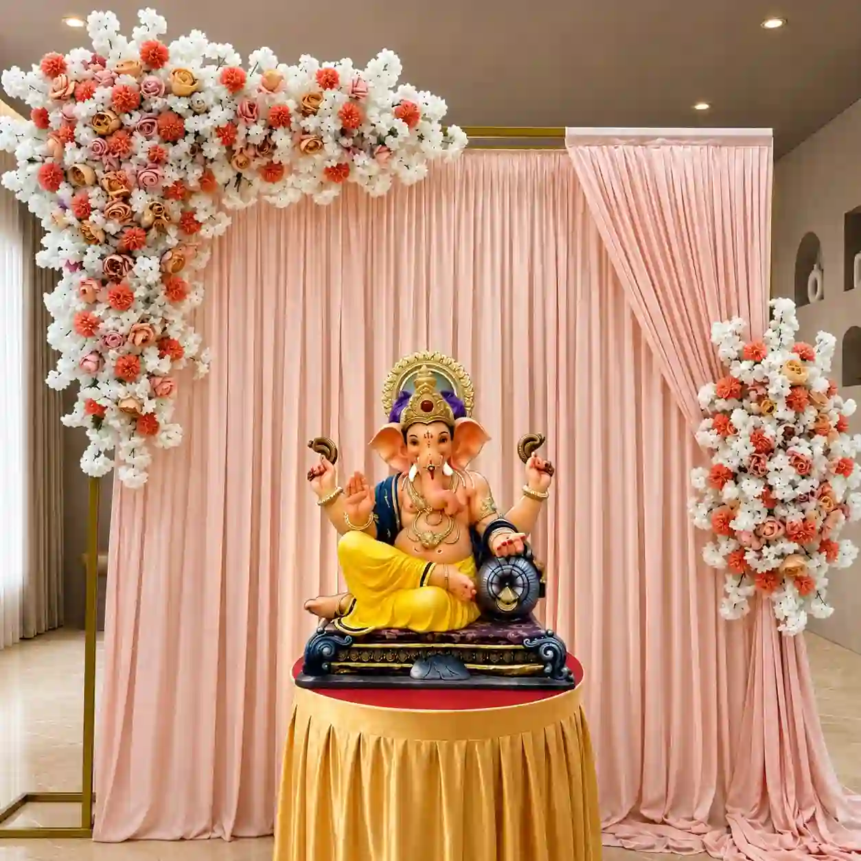 Pastel Theme Ganesh Decoration